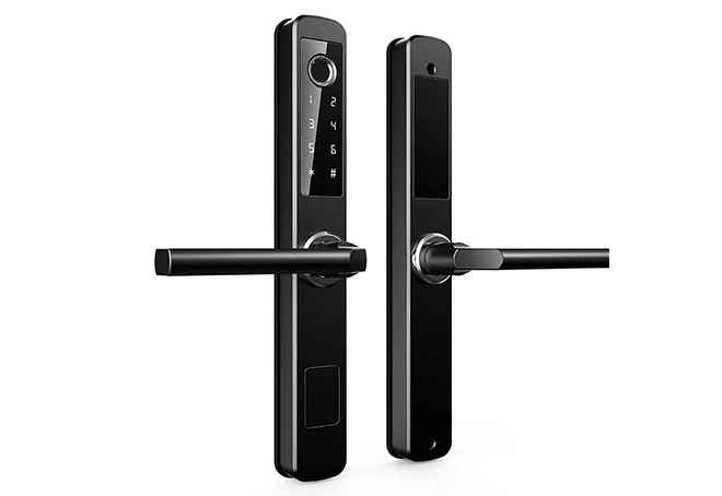 雙面斷橋鋁指紋鎖智能鎖庭院門(mén)防水雙面鎖移門(mén)